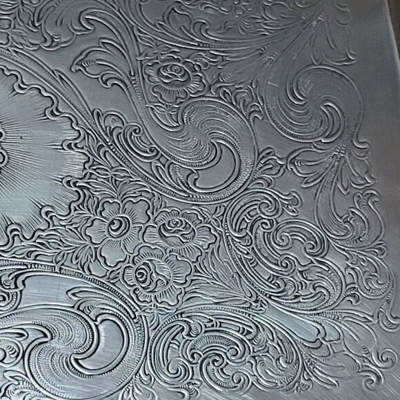 Webster Wilcox Internal Silver American Rose Serving Platter Tray 7391 Large Hea - Picture 9 of 11